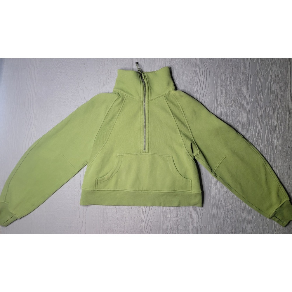 Lululemon Scuba Oversized Half-Zip Hoodie Lime Green Funnel Neck Pullover